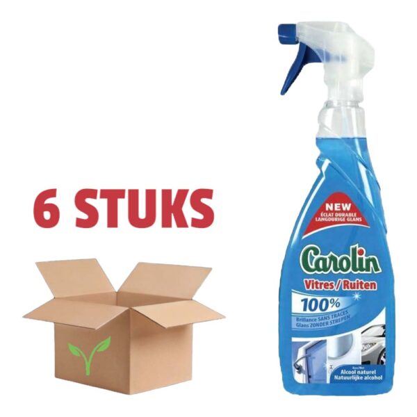 Carolin Glas en Ruitenreiniger Spray Met Alcohol - 6 x 650 ml