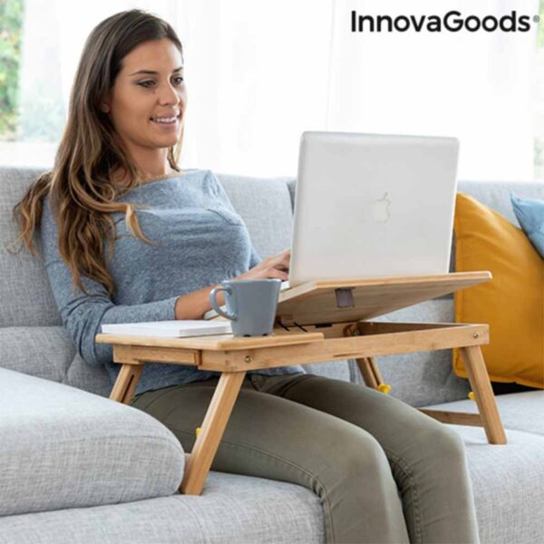 InnovaGoods Opklapbare Laptoptafel Bamboe