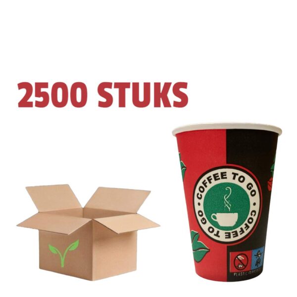Kartonnen Bekertjes Coffee To Go 7,5 oz - 2500 Stuks