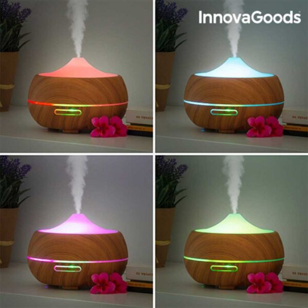 InnovaGoods Luchtbevochtiger met Aromatherapie Wooden-Effect