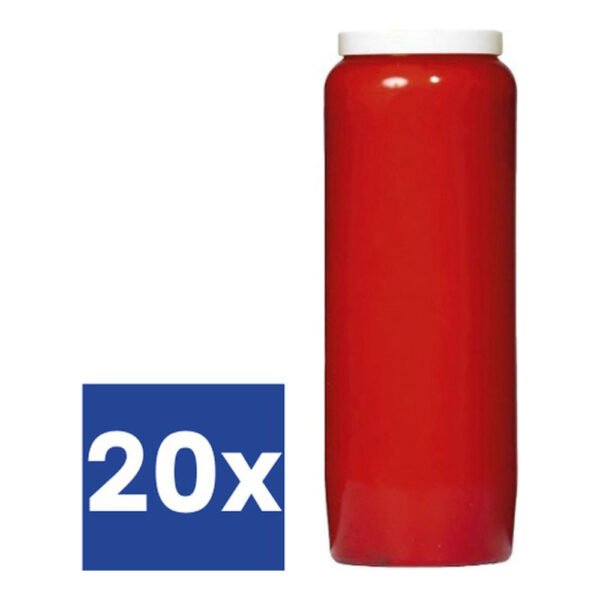 Noveenkaars Rood 9-dagenbrander Max Candles - 20 Stuks