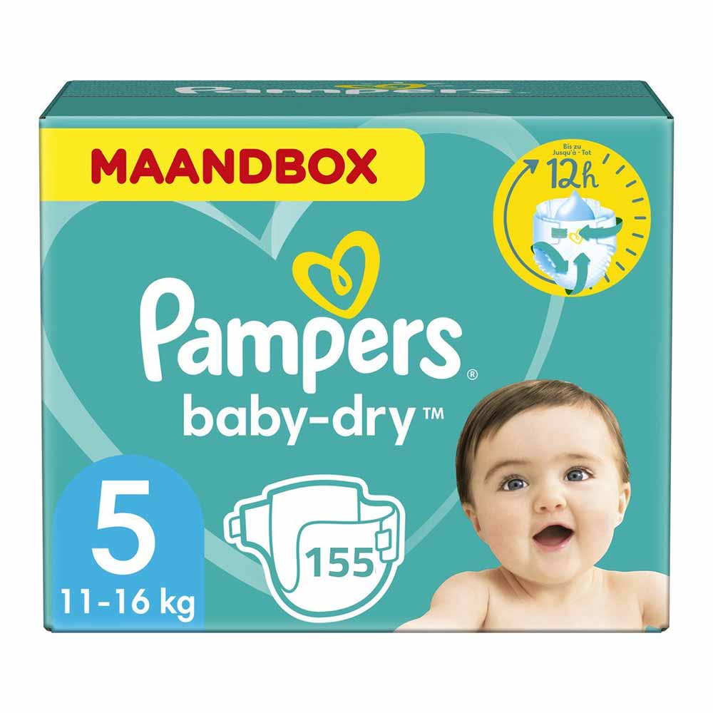 Proberen Jongleren Is aan het huilen Pampers Baby Dry Maat 5 (11-16kg) - Aanbieding 155 Luiers - YecStore