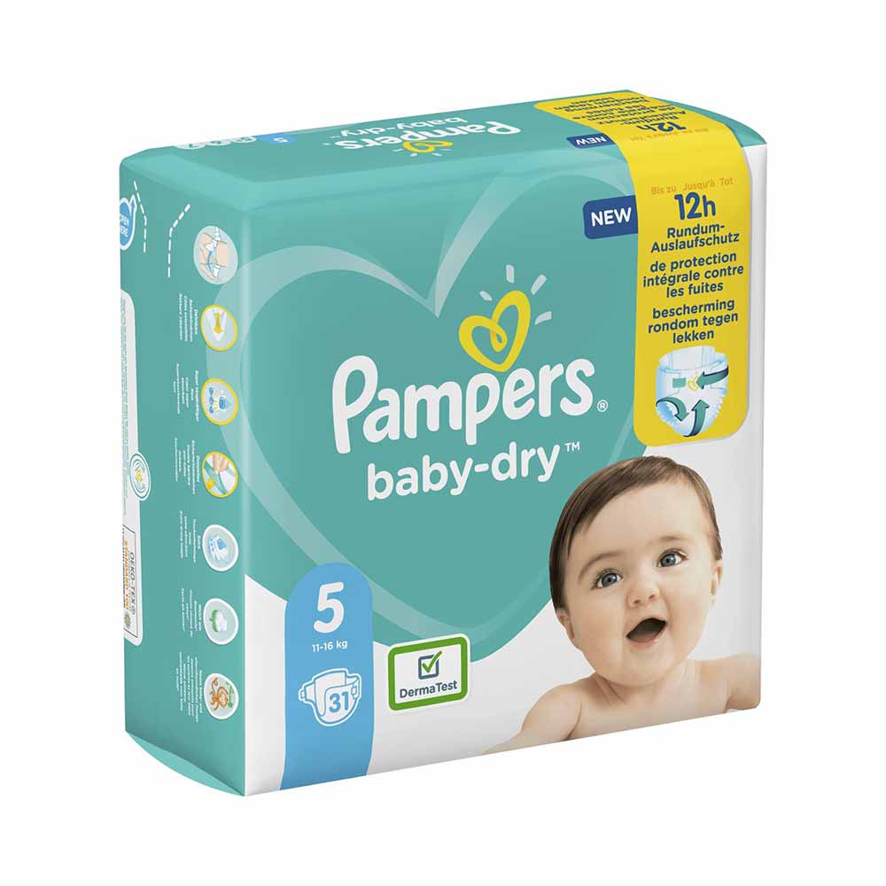 Draaien Leuk vinden betreden Pampers Baby Dry Maat 5 (11-16kg) - Aanbieding 155 Luiers - YecStore