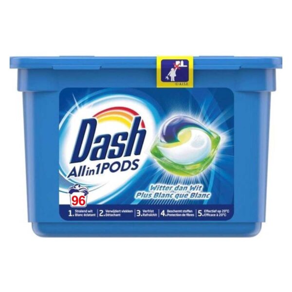 Dash All in 1 Pods Witter dan Wit - Wasmiddel - 6 x 16 wasbeurten - Voordeelverpakking