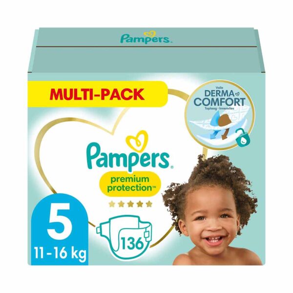 Pampers Maat 5 Premium Protection Luiers - 136 stuks - Multi-Pack