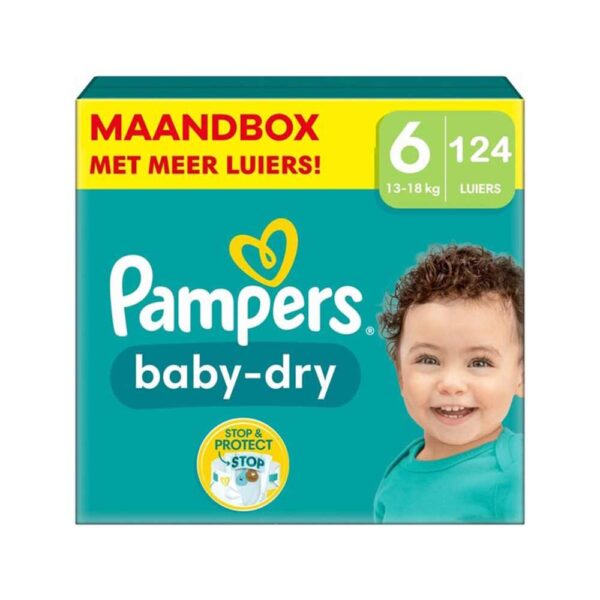 Pampers Maat 6 Baby-Dry Luiers - 124 Stuks