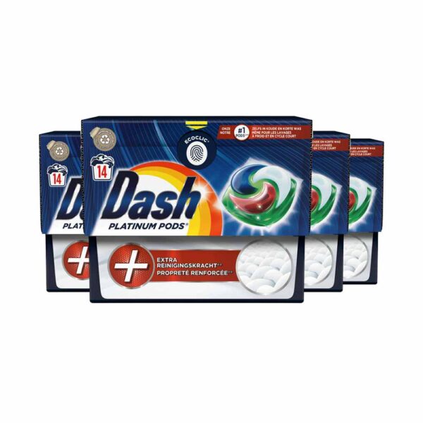Dash Platinum Pods + Extra Reiniginskracht - Voordeelverpakking 4 x 14 Wasbeurten