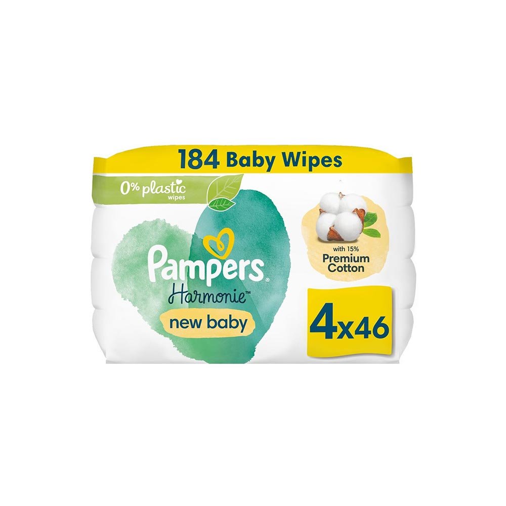Pampers Harmonie New Baby Aloe Vera Billendoekjes 4 x 46 stuks